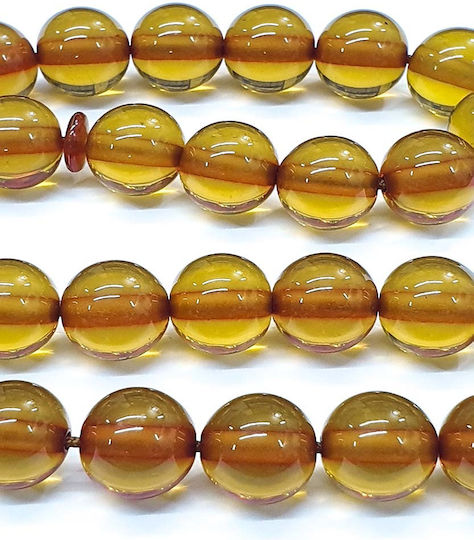 Roloi Komboloi Worry Beads with 33 Beads Made of Mastic Length 30cm Honey