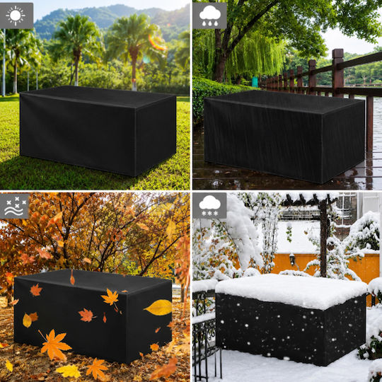 Husă Impermeabilă De Protecție Pentru Sala De Mese 215x135x75cm În Culoare Neagră