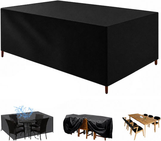 Husă Impermeabilă De Protecție Pentru Sala De Mese 215x135x75cm În Culoare Neagră