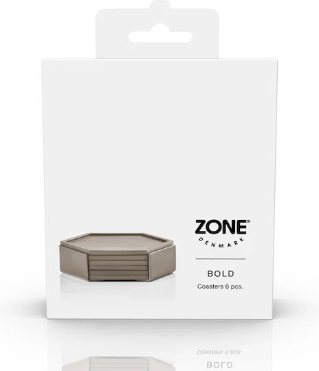 Zone Denmark Сервизи за чаши Пластмасови Със Стойка Кафяви 10x10cm 6бр