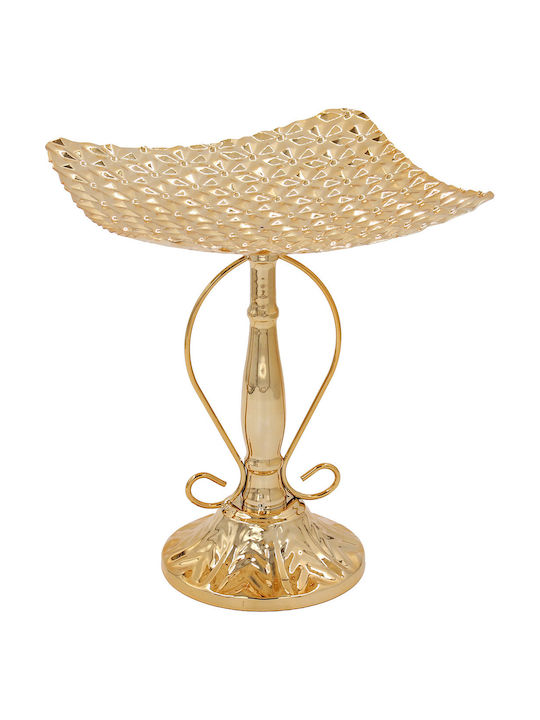 Keskor Metallic Gold Cake Stand 20x20x24cm
