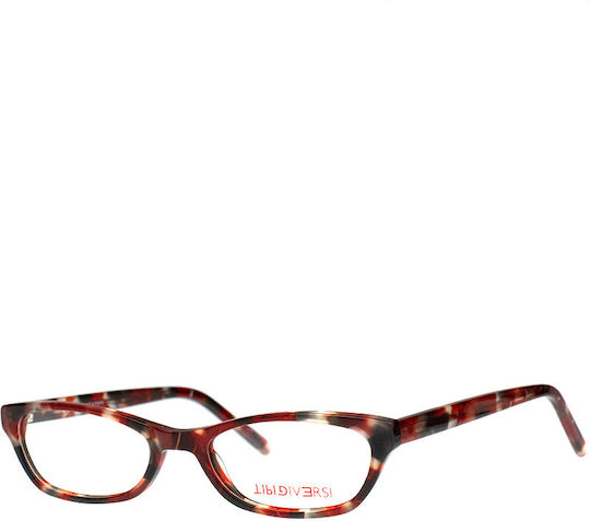 Tipi Diversi Tdl9102 05 Red Acetate Prescription Eyeglass Frames