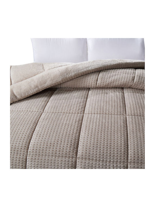 Liolios Home Sherpa Comforter Semi Double 180x240cm Sahara Beige