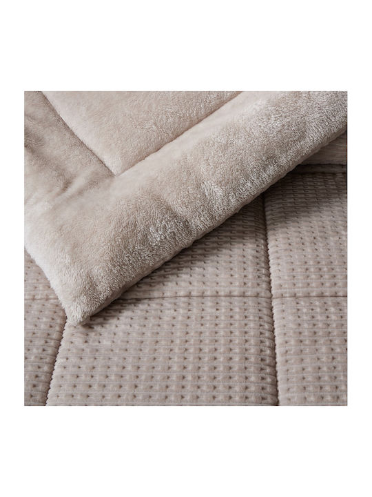 Liolios Home Sherpa Comforter Semi Double 180x240cm Sahara Beige