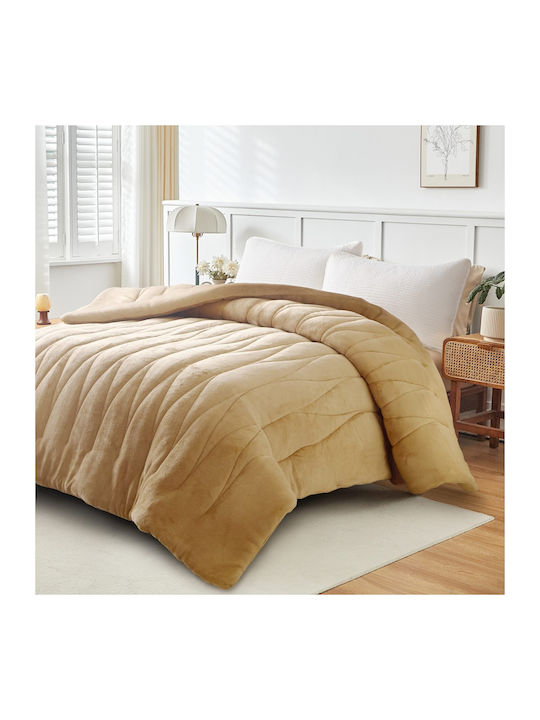 Liolios Home Sherpa Comforter Super King 220x240cm Doha Camel