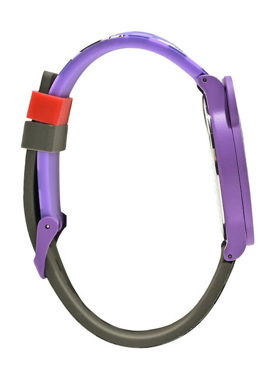 Sprayground Men's Battery Watch with Purple Rubber Strap
