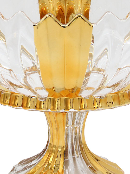 Keskor Keskor Dekorative Schale Glas Gold 28x14x21cm