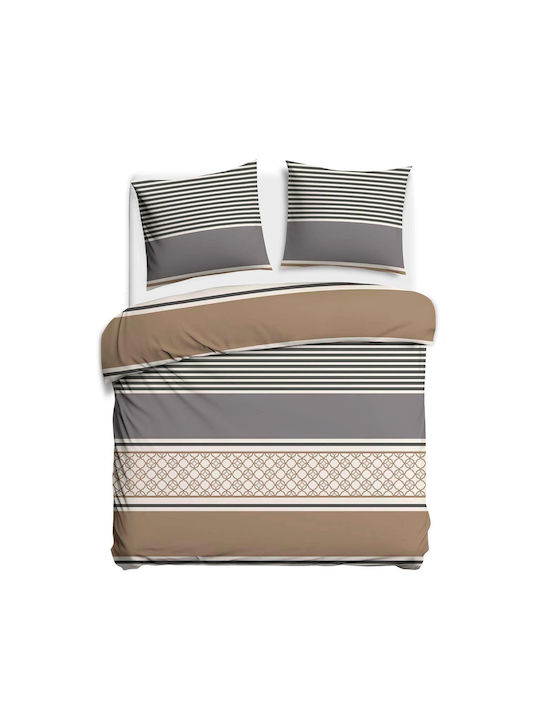 Darymex Set Huse Pentru Pilote 100% Bumbac 180x200cm Semidublu Cu Față De Pernă Gri Maro