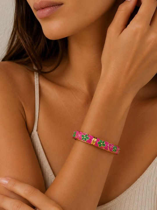Awear Women's Handcuff Bracelet with Flower Design