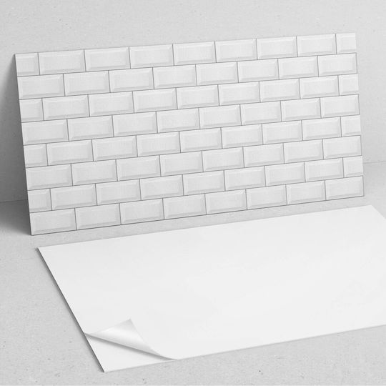 Vinyl Wall Tiles Print Dining Room Brick Design 10x40x20 Pieces