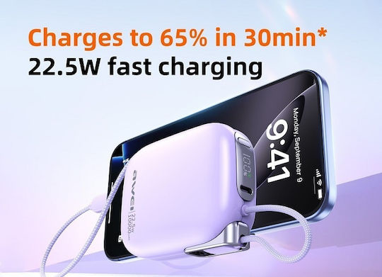 Awei MH-135 Power Bank 10000mAh 22.5W mit USB-C Ausgangsanschlüsse Schwarz
