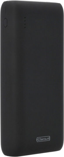 123accu Power Bank 20000mAh 20W με Θύρα USB-A και Θύρα USB-C Power Delivery Μαύρο