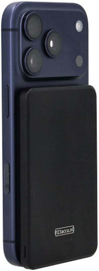 123accu ADR00363 Power Bank MagSafe 5000mAh 20W cu Port USB-C Power Delivery Negru