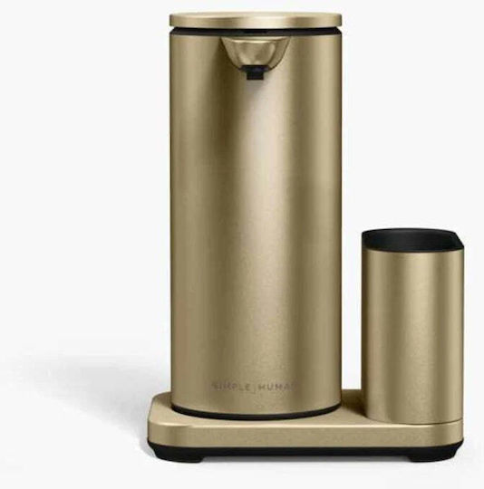 Pulse Dispenser Κουζίνας από Ανοξείδωτο Ατσάλι με Θήκη για Σφουγγάρι Χρυσό 414ml