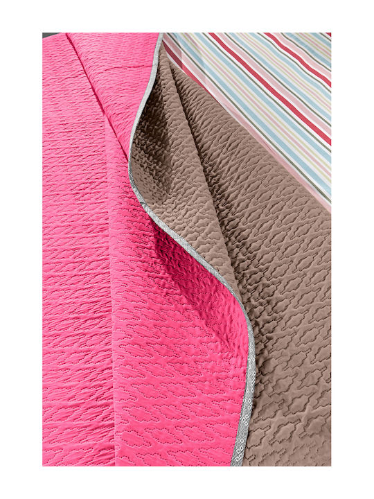 Guy Laroche Corvette Coverlet Single Fuchsia-Mocca 160x250cm