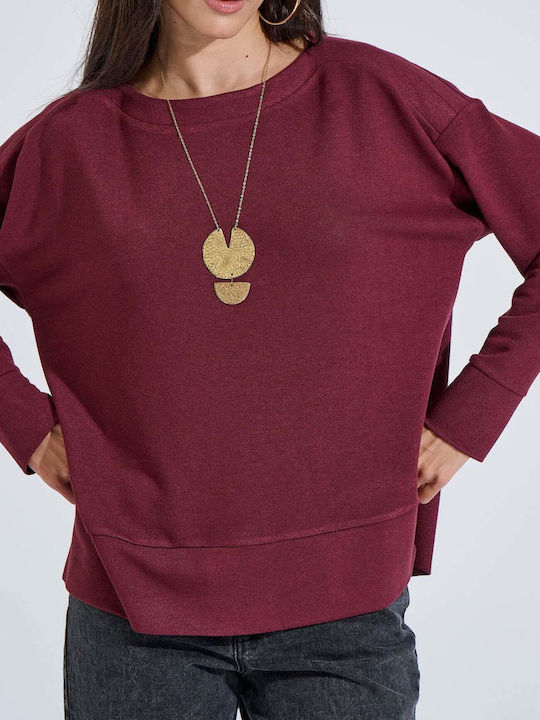 Bluză Damă Mânecă Lungă Burgundy