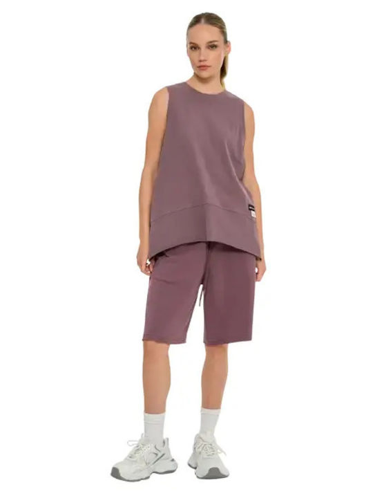 Women's Sports Sleeveless Brown Blouse