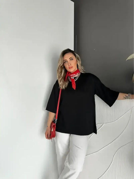 Women's Oversized Black T-shirt