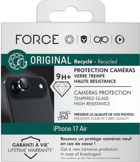 Force Glass Защита на камерата за iPhone Air от закалено стъкло 9H+ прозрачно