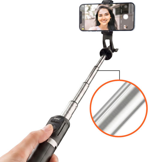 Linq Tripod Selfie Stick Quadripod 2.20m Bluetooth Remote Control Black