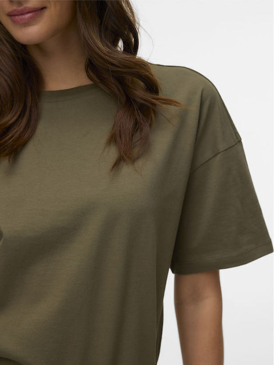 Summer Midi T-Shirt Dress Khaki