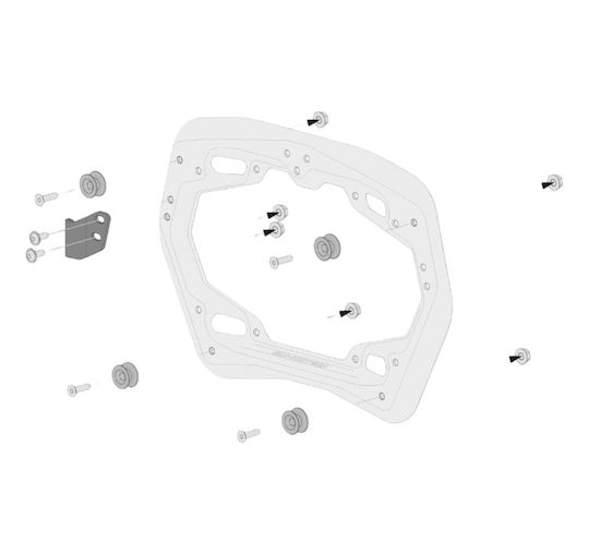 Kit Hard Case Mounts Sw-motech Trax Adv 37/37 Lt Yamaha Tracer 9 Gt Gt+ 25 Silver
