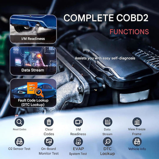 Launch Crp123x Elite V3.0 Tester de diagnostic auto profesional Scanner OBD2 Android 8.1 Ecran tactil de 5 inci 4 sisteme ECU Diagnostic 7 funcții de resetare service Epb Dpf Bms Sas Oil Citire Vin WiFi