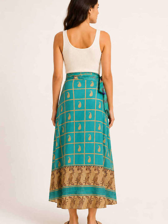 Maxi Women's Skirt Floral Verde