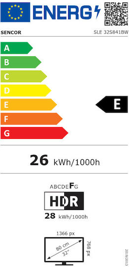 Sencor Smart Телевизор 32" Full HD LED SLE 32S841BW HDR (2026)