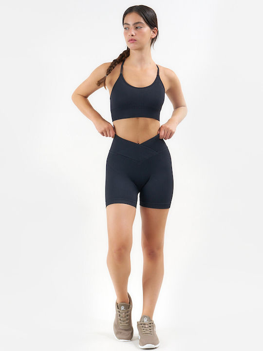 Women's High Waist Activewear Shorts Black