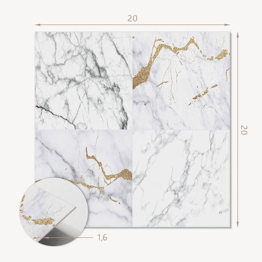 Vinyl Tiles Kitchen Marble Vein Patterns 20x20x20 cm