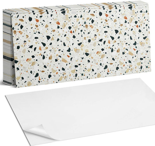 PVC Tile Set Self Adhesive Bedroom Stone Pattern Background 10x40x20 cm