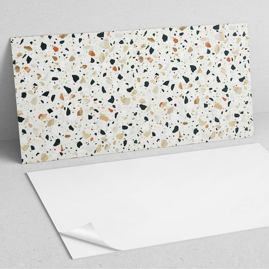 PVC Tile Set Self Adhesive Bedroom Stone Pattern Background 10x40x20 cm