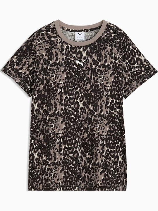Damen T-Shirt Tierdruck Mehrfarbig