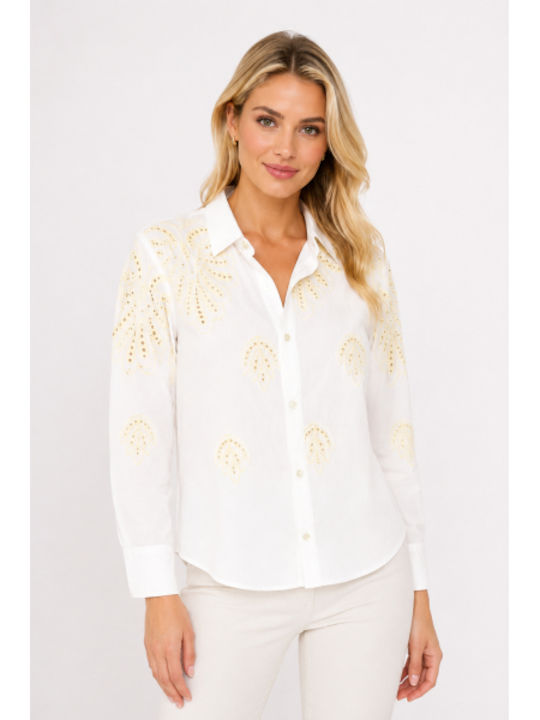 Long Sleeve Women's Shirt White SC-C6855-26SH-WHITE