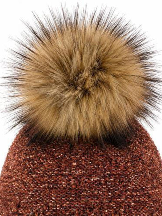 Lux Beanie Damen Strickmütze in Roter Farbe
