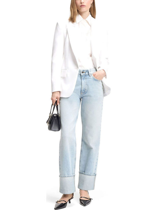 High Rise Women's Jean Pants Straight Leg