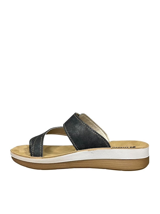 Anatomisch Damenplattformen in Stil Pantoffeln Schwarz GY-08356-1-3