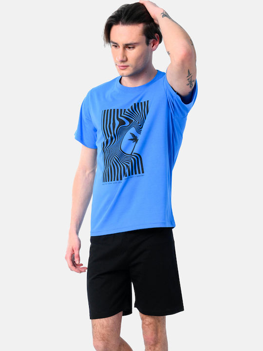 Dreams by Joyce Wavy Trip Summer Men's Pyjamas Grey