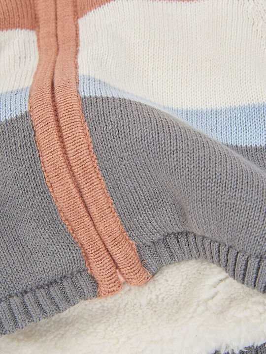 Kids Knitted Cardigan with Hood Brown