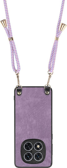 Forcell Xiaomi Redmi Back Cover Leather / Plastic / Synthetic Leather with Neck Strap Purple (Xiaomi 14 ProRealme 14 Pro)