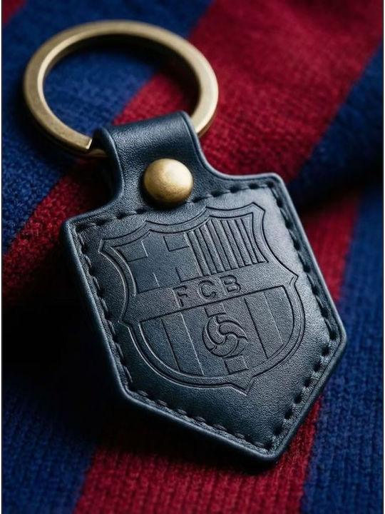Fc Barcelona Keychain Original Licensed Leather Pennant Bll7061n