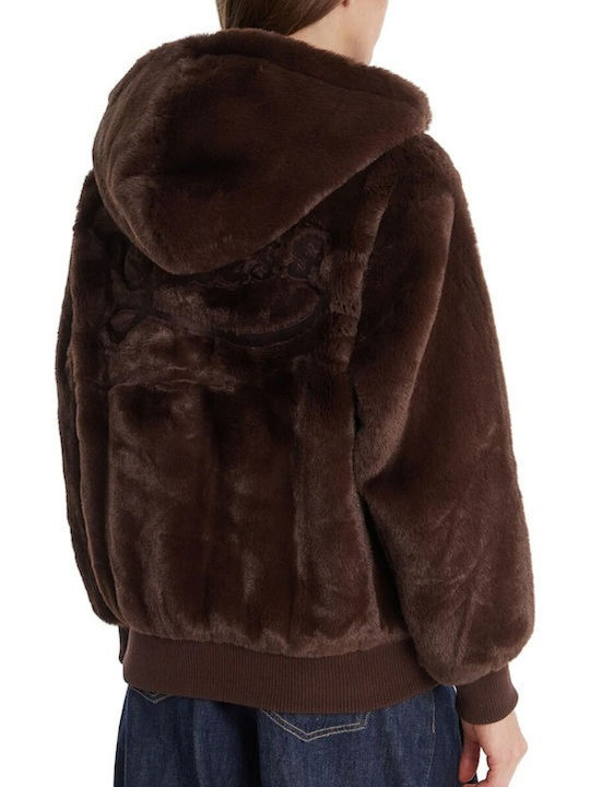 Kurze Damenpelz Faux Fur