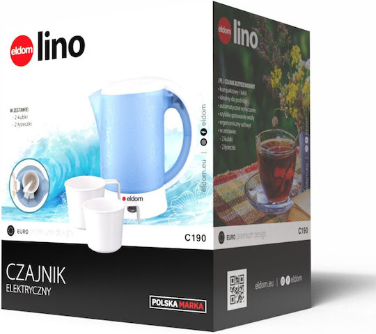 Eldom Reisegröße Wasserkocher 600ml 550W Blau