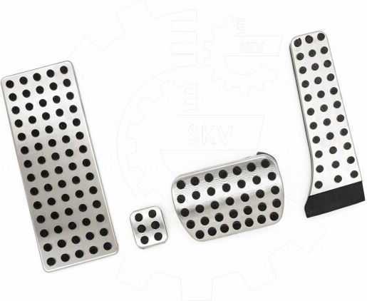 SKV Set De Pedale Auto Universal Argintii 4 Bucăți