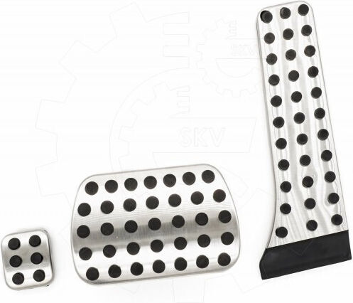 SKV Set De Pedale Auto Universal Argintii 3 Bucăți