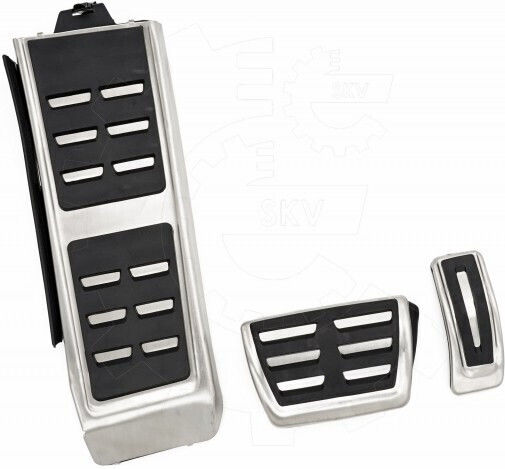 SKV Σετ Πεταλιέρες Αυτοκινήτου για Audi A4 / A5 / A6 / A7 / A8 / Q3 / Q5 Ασημί 3τμχ