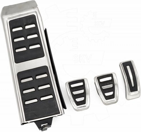 SKV Σετ Πεταλιέρες Αυτοκινήτου για Audi A4 / A5 / A6 / A7 / Q3 / Q5 Ασημί 4τμχ