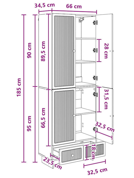 Biblioteci Gri (2 buc) 66x34.5x1 cm