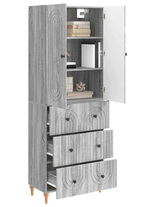 Bibliotheken Grau 2Stücke 66x34.5x90cm